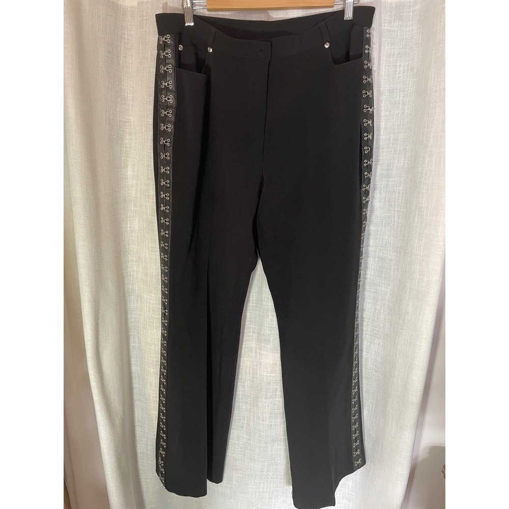 Vintage Selene Pants Y2K Hook‎ and Eye Trim Size 15 16 Clubwear Goth GUC